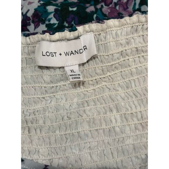 Lost + Wander Floral Print Maxi Dress with Smocking and Halter Ties – Size XL - Picture 8 of 9